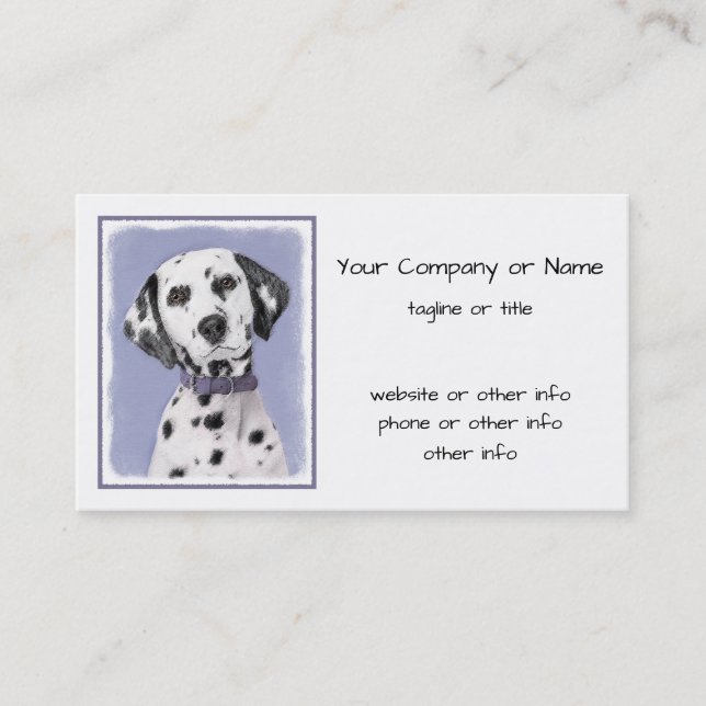 Dalmatiner Malerei - Niedliche Original Hunde Kuns Visitenkarte (Vorderseite)