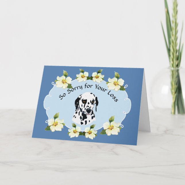 Dalmatiner mit Blue Dogwood Beileid Karte (Vorderseite)