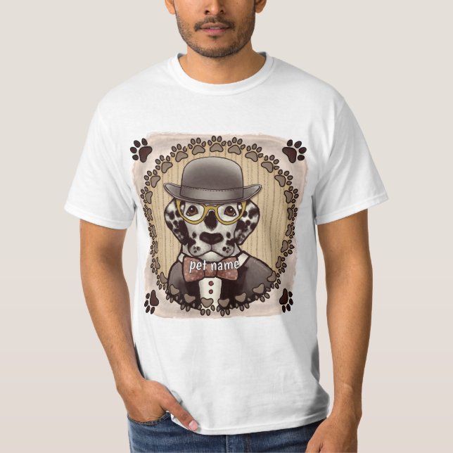 Dalmatiner mit Brillengläser T - Shirt (Vorderseite)