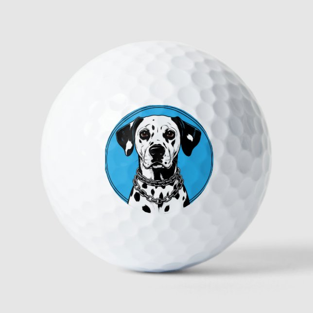 Dalmatiner mit Kettenkranz Golfball (Vorderseite)