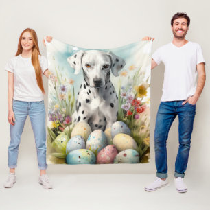Dalmatiner mit Ostereiern Fleecedecke