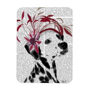 Dalmatiner mit rotem Fascinator Magnet