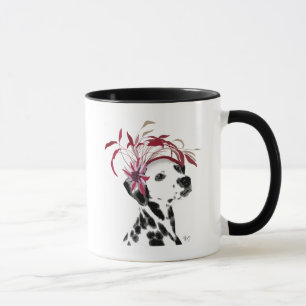 Dalmatiner mit rotem Fascinator Tasse