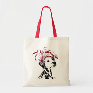 Dalmatiner mit rotem Fascinator Tragetasche
