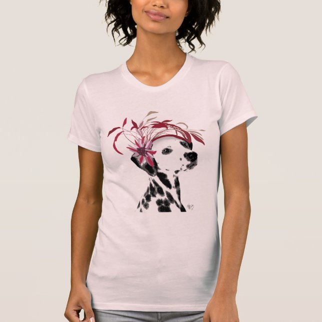 Dalmatiner mit rotem Faszinator T-Shirt (Vorderseite)