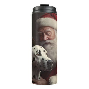 Dalmatiner mit Weihnachtsmann Weihnachten Thermosbecher