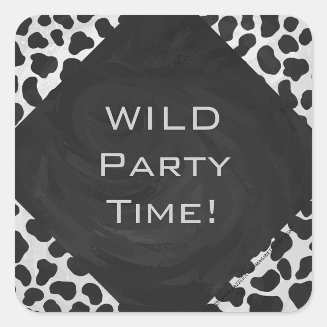 Dalmatiner Monogrtam Schwarzweiß- und Weißdrucke Quadratischer Aufkleber (Vorderseite)