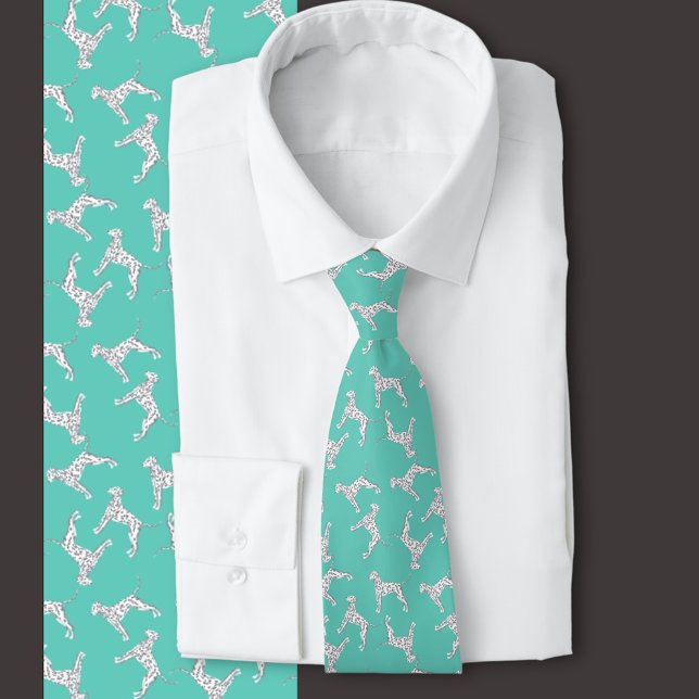 Dalmatiner multidirektionales Aqua Krawatte (Dalmatian dog aqua tie, dog lovers, veterinarian, dog breeder, Dalmatian owner)