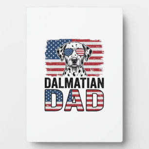 Dalmatiner Papa Patriotisches Vintage-Hund-Shirt-D Fotoplatte