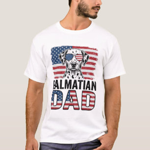 Dalmatiner Papa Patriotisches Vintage-Hund-Shirt-D T-Shirt