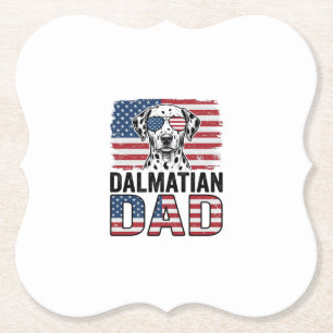 Dalmatiner Papa Patriotisches Vintage-Hund-Shirt-D Untersetzer