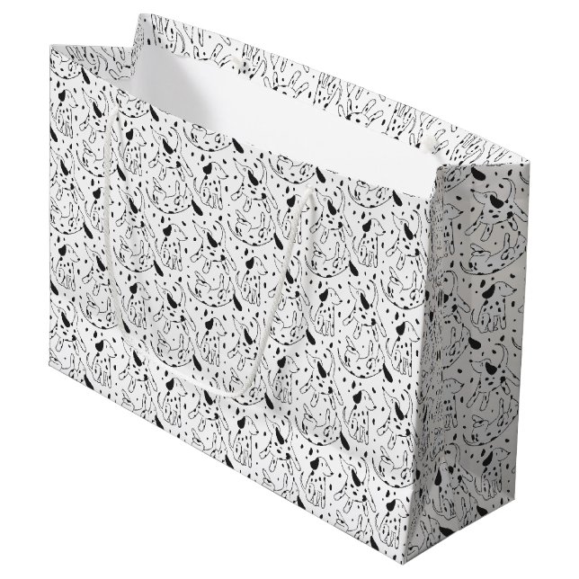 Dalmatiner Pattern Große Geschenktüte (Vorderseite Schrägansicht)