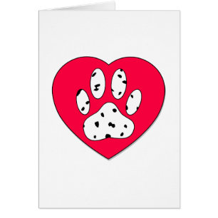 Dalmatiner Paw Print in rotem Herzen