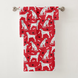 Dalmatiner Paws and Bones Badhandtuch Set