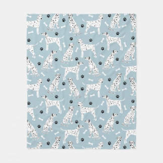 Dalmatiner Paws and Bones Fleece Blanket