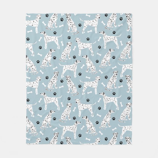 Dalmatiner Paws and Bones Fleece Blanket (Vorderseite)