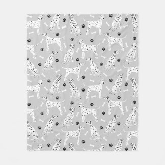 Dalmatiner Paws and Bones Fleece Blanket