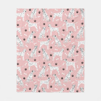 Dalmatiner Paws and Bones Fleece Blanket