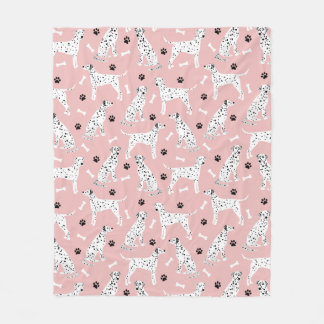 Dalmatiner Paws and Bones Fleece Blanket