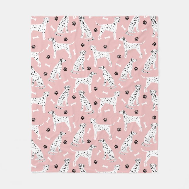 Dalmatiner Paws and Bones Fleece Blanket (Vorderseite)