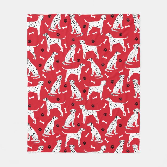 Dalmatiner Paws and Bones Fleecedecke (Vorderseite)