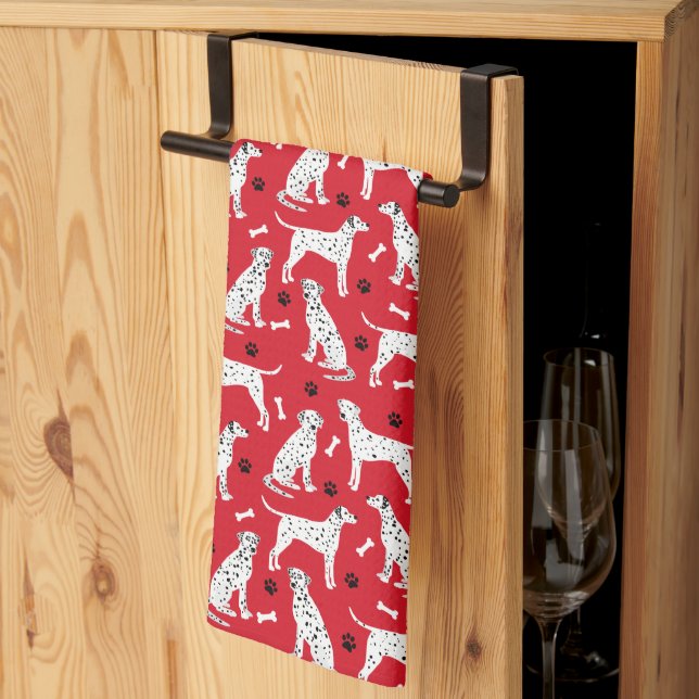 Dalmatiner Paws and Bones Geschirrtuch (Drittel gefaltet)