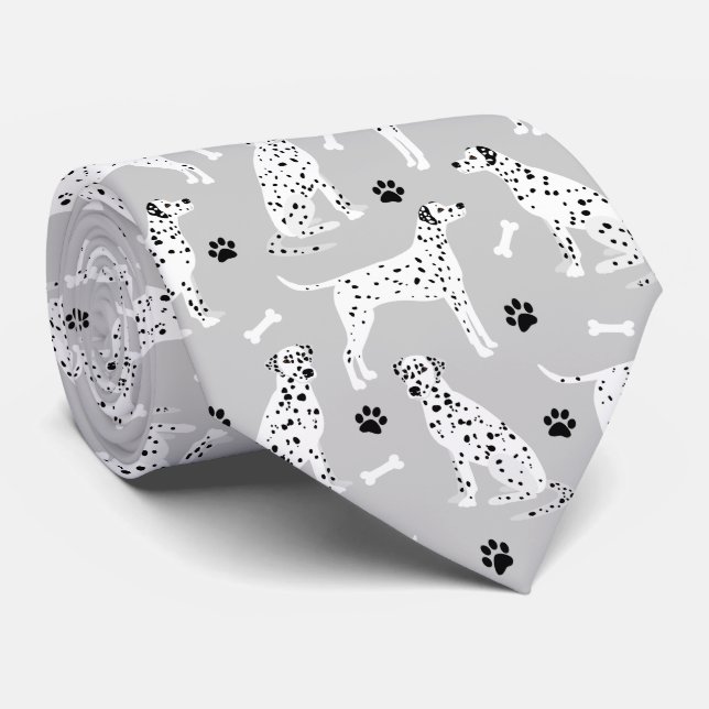 Dalmatiner Paws and Bones Neck Tie Krawatte (Gerollt)