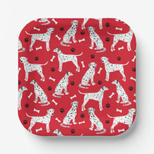 Dalmatiner Paws and Bones Pappteller