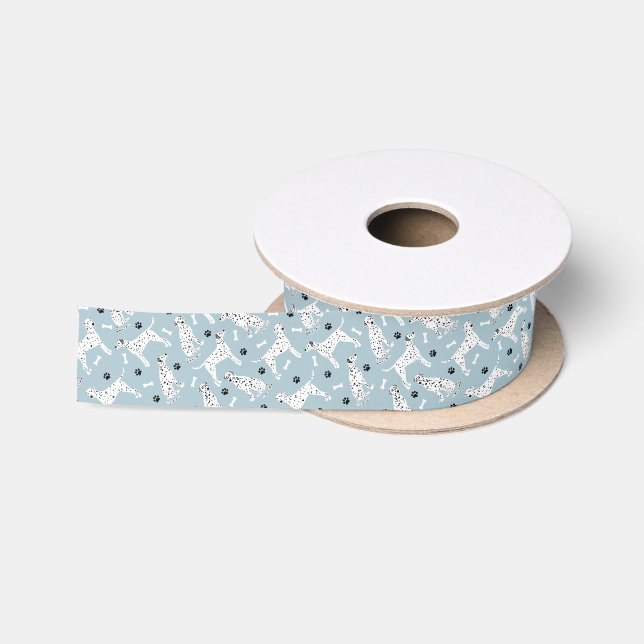 Dalmatiner Paws and Bones Satin Ribbon Satinband (Spule)