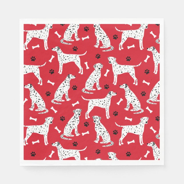 Dalmatiner Paws and Bones Serviette (Vorderseite)