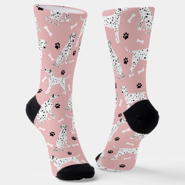 Dalmatiner-Pfoten und Knochenstauben Socken (Gewinkelt)