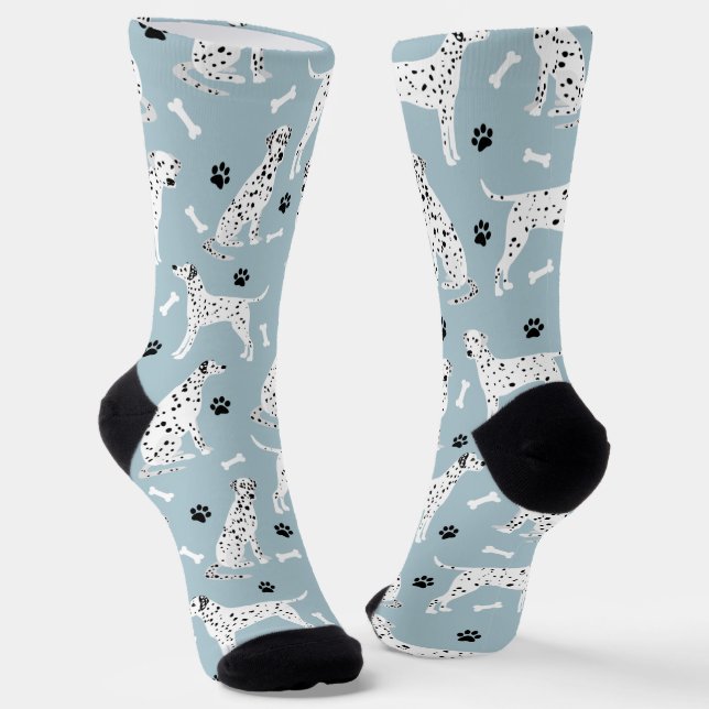 Dalmatiner-Pfoten und Knochenstauben Socken (Gewinkelt)