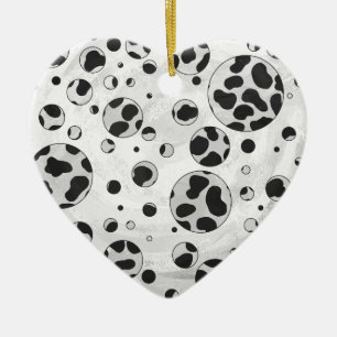 Dalmatiner Polka Dot Black und White Keramik Ornament
