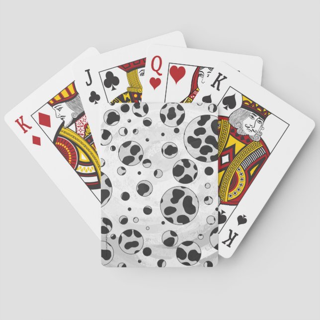 Dalmatiner Polka Dot Black und White Spielkarten (Rückseite)
