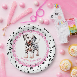 Dalmatiner Print Birthday | Schwarz-Weiß-Party Pappteller