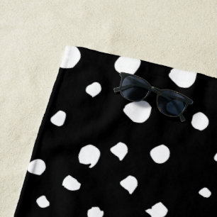 Dalmatiner Punkte, Dalmatiner Spots, Schwarz und W Strandtuch