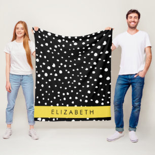 Dalmatiner Punkte, Punkte, schwarz und weiß, Ihr N Fleecedecke
