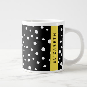 Dalmatiner Punkte, Punkte, schwarz und weiß, Ihr N Jumbo-Tasse