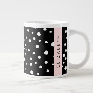 Dalmatiner Punkte, Punkte, schwarz und weiß, Ihr N Jumbo-Tasse