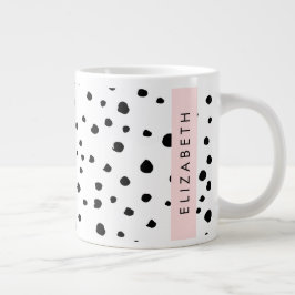 Dalmatiner Punkte, Punkte, schwarz und weiß, Ihr N Jumbo-Tasse