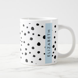 Dalmatiner Punkte, Punkte, schwarz und weiß, Ihr N Jumbo-Tasse
