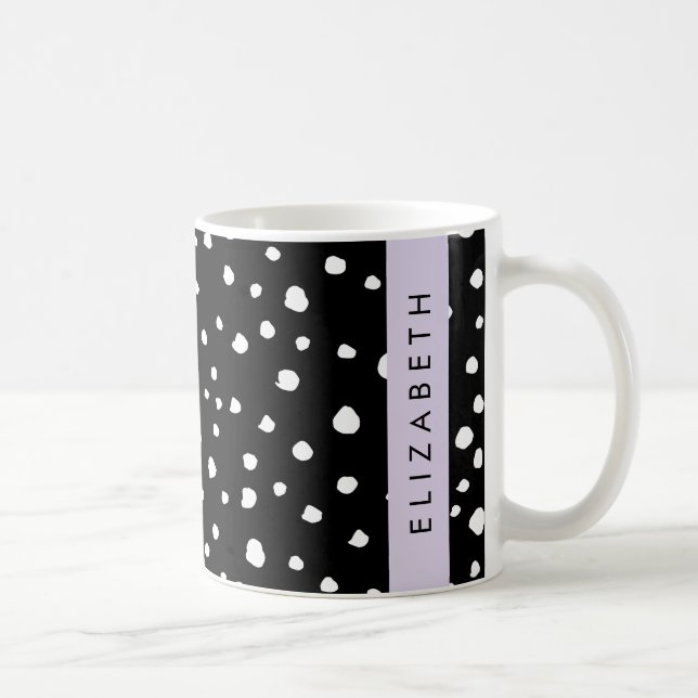 Dalmatiner Punkte, Punkte, schwarz und weiß, Ihr N Kaffeetasse (Rechts)
