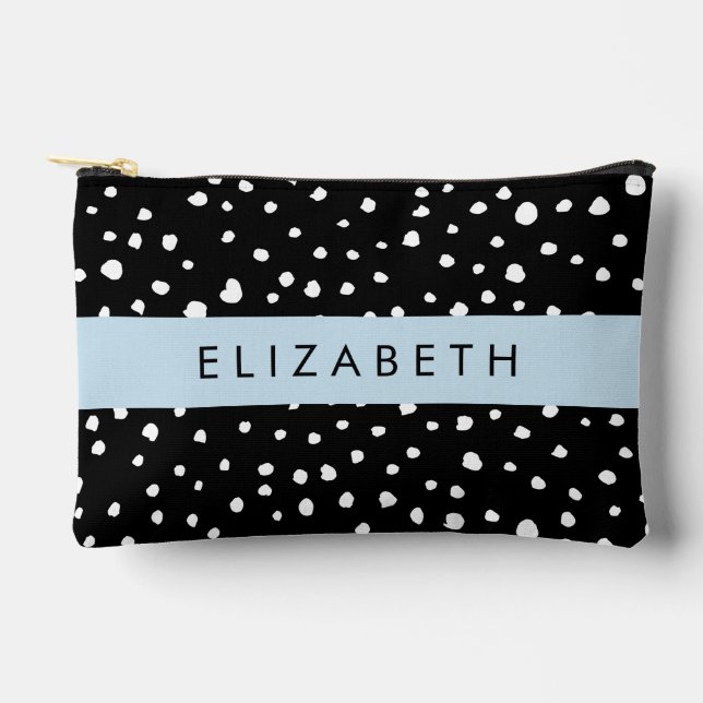 Dalmatiner Punkte, Punkte, schwarz und weiß, Ihr N Zubehörtasche (Vorderseite)