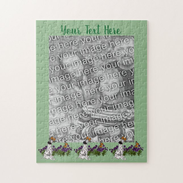 Dalmatiner-Puppy-Butterfets Foto-Frame-Vorlage (Vertikal)