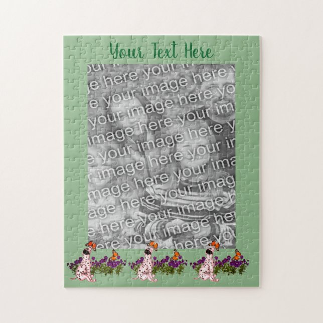 Dalmatiner-Puppy-Butterfets Foto-Frame-Vorlage (Vertikal)