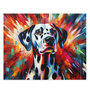 Dalmatiner-Puzzle: Schwarz gepunkteter Acryl-Stil