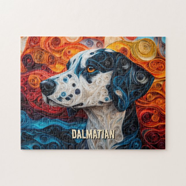Dalmatiner Quilling Art Dog Portrait (Horizontal)