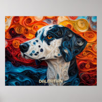 Dalmatiner Quilling Art Dog Portrait