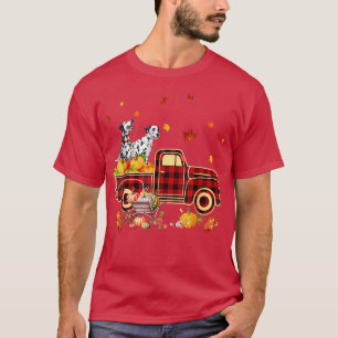 Dalmatiner Reiten LKW Pumpkin Herbst Leaves Fall T-Shirt