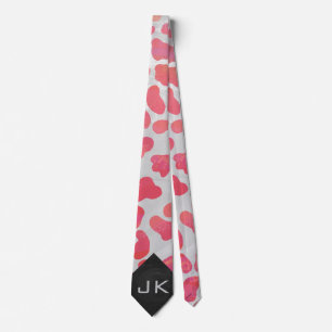 Dalmatiner Rosa und Weiß mit Monogramm Krawatte